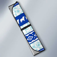 Uruguay Christmas Auto Sun Shade with Capybaras Holiday Tree Sun Emblem and Blue Festive Pattern - Wonder Print Shop