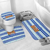 Uruguay Christmas Bathroom Set with Capybaras Holiday Tree Sun Emblem and Blue Festive Pattern - Wonder Print Shop