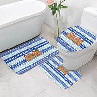 Uruguay Christmas Bathroom Set with Capybaras Holiday Tree Sun Emblem and Blue Festive Pattern - Wonder Print Shop