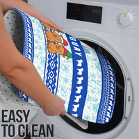 Uruguay Christmas Bathroom Set with Capybaras Holiday Tree Sun Emblem and Blue Festive Pattern - Wonder Print Shop