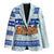 Uruguay Christmas Blazer with Capybaras Holiday Tree Sun Emblem and Blue Festive Pattern - Wonder Print Shop