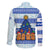 Uruguay Christmas Family Matching Off The Shoulder Long Sleeve Dress and Hawaiian Shirt with Capybaras Holiday Tree Sun Emblem and Blue Festive Pattern - Wonder Print Shop