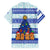 Uruguay Christmas Family Matching Tank Maxi Dress and Hawaiian Shirt with Capybaras Holiday Tree Sun Emblem and Blue Festive Pattern - Wonder Print Shop