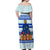 Uruguay Christmas Off Shoulder Maxi Dress with Capybaras Holiday Tree Sun Emblem and Blue Festive Pattern - Wonder Print Shop