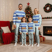 Uruguay Christmas Pajama Set with Capybaras Holiday Tree Sun Emblem and Blue Festive Pattern - Wonder Print Shop