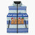 Uruguay Christmas Sleeveless Puffer Jacket with Capybaras Holiday Tree Sun Emblem and Blue Festive Pattern - Wonder Print Shop