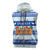 Uruguay Christmas Sleeveless Zip Hoodie with Capybaras Holiday Tree Sun Emblem and Blue Festive Pattern - Wonder Print Shop