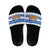 Uruguay Christmas Slide Sandals with Capybaras Holiday Tree Sun Emblem and Blue Festive Pattern - Wonder Print Shop