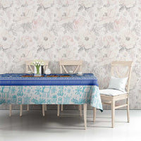 Uruguay Christmas Tablecloth with Capybaras Holiday Tree Sun Emblem and Blue Festive Pattern - Wonder Print Shop