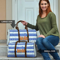 Uruguay Christmas Travel Bag with Capybaras Holiday Tree Sun Emblem and Blue Festive Pattern - Wonder Print Shop