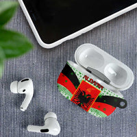Albania Christmas AirPods Case with Green-Red Design, Double-Headed Eagle Emblem, and Santa Motif - Wonder Print Shop