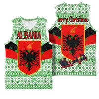 Albania Christmas Basketball Jersey with Green-Red Design, Double-Headed Eagle Emblem, and Santa Motif - Wonder Print Shop