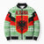 Albania Christmas Bomber Puffer Jacket with Green-Red Design, Double-Headed Eagle Emblem, and Santa Motif - Wonder Print Shop