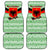 Albania Christmas Car Mats with Green-Red Design, Double-Headed Eagle Emblem, and Santa Motif - Wonder Print Shop