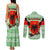 Albania Christmas Couples Matching Tank Maxi Dress and Long Sleeve Button Shirt with Green-Red Design, Double-Headed Eagle Emblem, and Santa Motif - Wonder Print Shop