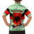 Albania Christmas Family Matching Off The Shoulder Long Sleeve Dress and Hawaiian Shirt with Green-Red Design, Double-Headed Eagle Emblem, and Santa Motif - Wonder Print Shop