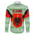Albania Christmas Family Matching Off The Shoulder Long Sleeve Dress and Hawaiian Shirt with Green-Red Design, Double-Headed Eagle Emblem, and Santa Motif - Wonder Print Shop