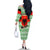 Albania Christmas Family Matching Off The Shoulder Long Sleeve Dress and Hawaiian Shirt with Green-Red Design, Double-Headed Eagle Emblem, and Santa Motif - Wonder Print Shop