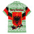 Albania Christmas Family Matching Off Shoulder Maxi Dress and Hawaiian Shirt with Green-Red Design, Double-Headed Eagle Emblem, and Santa Motif - Wonder Print Shop