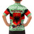 Albania Christmas Family Matching Short Sleeve Bodycon Dress and Hawaiian Shirt with Green-Red Design, Double-Headed Eagle Emblem, and Santa Motif - Wonder Print Shop
