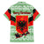 Albania Christmas Hawaiian Shirt with Green-Red Design, Double-Headed Eagle Emblem, and Santa Motif - Wonder Print Shop