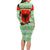 Albania Christmas Long Sleeve Bodycon Dress with Green-Red Design, Double-Headed Eagle Emblem, and Santa Motif - Wonder Print Shop