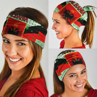 Albania Christmas Neck Gaiter with Green-Red Design, Double-Headed Eagle Emblem, and Santa Motif - Wonder Print Shop