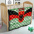 Albania Christmas Quilt with Green-Red Design, Double-Headed Eagle Emblem, and Santa Motif - Wonder Print Shop