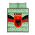 Albania Christmas Quilt Bed Set with Green-Red Design, Double-Headed Eagle Emblem, and Santa Motif - Wonder Print Shop