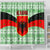 Albania Christmas Shower Curtain with Green-Red Design, Double-Headed Eagle Emblem, and Santa Motif - Wonder Print Shop