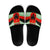 Albania Christmas Slide Sandals with Green-Red Design, Double-Headed Eagle Emblem, and Santa Motif - Wonder Print Shop
