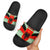 Albania Christmas Slide Sandals with Green-Red Design, Double-Headed Eagle Emblem, and Santa Motif - Wonder Print Shop
