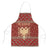 Albania Christmas Apron with Red Geometric Design, Golden Double-Headed Eagle, and Santa Motif - Wonder Print Shop