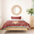 Albania Christmas Bedding Set with Red Geometric Design, Golden Double-Headed Eagle, and Santa Motif - Wonder Print Shop