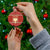 Albania Christmas Ceramic Ornament with Red Geometric Design, Golden Double-Headed Eagle, and Santa Motif - Wonder Print Shop