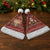 Albania Christmas Santa Hat with Red Geometric Design, Golden Double-Headed Eagle, and Santa Motif - Wonder Print Shop