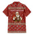 Albania Christmas Family Matching Mermaid Dress and Hawaiian Shirt with Red Geometric Design, Golden Double-Headed Eagle, and Santa Motif - Wonder Print Shop