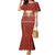 Albania Christmas Family Matching Mermaid Dress and Hawaiian Shirt with Red Geometric Design, Golden Double-Headed Eagle, and Santa Motif - Wonder Print Shop