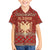 Albania Christmas Family Matching Off The Shoulder Long Sleeve Dress and Hawaiian Shirt with Red Geometric Design, Golden Double-Headed Eagle, and Santa Motif - Wonder Print Shop