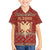 Albania Christmas Family Matching Summer Maxi Dress and Hawaiian Shirt with Red Geometric Design, Golden Double-Headed Eagle, and Santa Motif - Wonder Print Shop