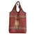 Albania Christmas Grocery Bag with Red Geometric Design, Golden Double-Headed Eagle, and Santa Motif - Wonder Print Shop