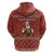 Albania Christmas Hoodie with Red Geometric Design, Golden Double-Headed Eagle, and Santa Motif - Wonder Print Shop