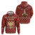 Albania Christmas Hoodie with Red Geometric Design, Golden Double-Headed Eagle, and Santa Motif - Wonder Print Shop