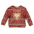 Albania Christmas Kid Ugly Christmas Sweater with Red Geometric Design, Golden Double-Headed Eagle, and Santa Motif - Wonder Print Shop