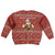 Albania Christmas Kid Ugly Christmas Sweater with Red Geometric Design, Golden Double-Headed Eagle, and Santa Motif - Wonder Print Shop