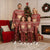 Albania Christmas Pajama Set with Red Geometric Design, Golden Double-Headed Eagle, and Santa Motif - Wonder Print Shop