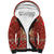 Albania Christmas Sherpa Hoodie with Red Geometric Design, Golden Double-Headed Eagle, and Santa Motif - Wonder Print Shop