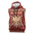Albania Christmas Sleeveless Hoodie with Red Geometric Design, Golden Double-Headed Eagle, and Santa Motif - Wonder Print Shop