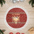 Albania Christmas Tree Skirt with Red Geometric Design, Golden Double-Headed Eagle, and Santa Motif - Wonder Print Shop