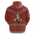Albania Christmas Zip Hoodie with Red Geometric Design, Golden Double-Headed Eagle, and Santa Motif - Wonder Print Shop